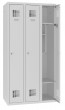 Metāla 3-durvju garderobes skapis ar diviem plauktiem SMS 330 