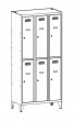 Metāla 6-durvju garderobes skapis uz kājiņām SUS W332/432