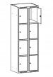 Metāla 8-durvju garderobes skapis ar MDF durvīm MSUS 324/424