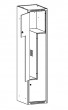 Metāla 2-durvju garderobes skapis ar MDF durvīm MSUL 41