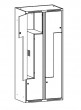 Metāla 4-durvju garderobes skapis ar MDF durvīm MSUL 42